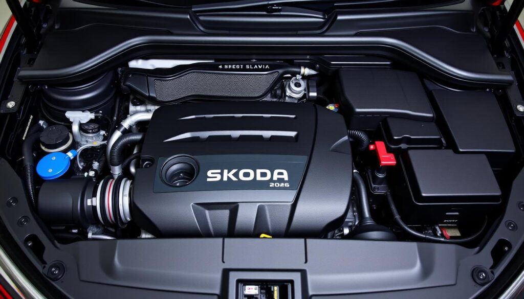 Skoda Slavia Facelift 1.5L TSI engine bay showing the powerful turbocharged engine