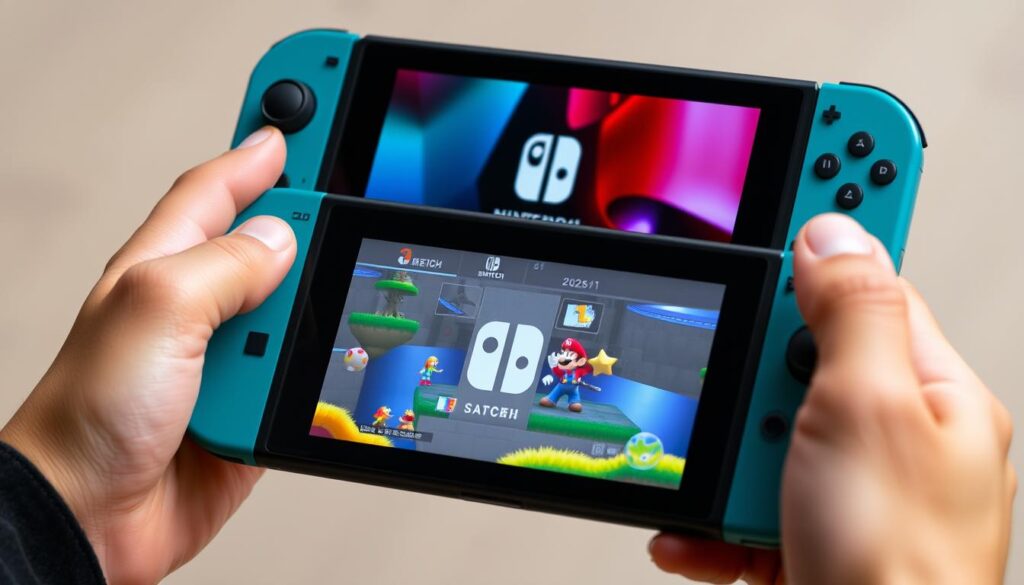 Nintendo Switch 2 handheld gaming console with detachable Joy-Cons